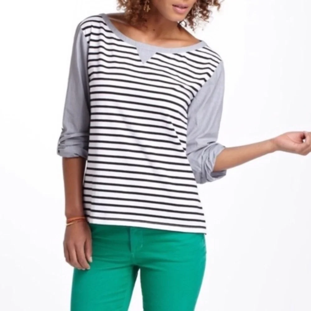 ANTHROPOLOGIE Postmark Conductor Stripe Top - Picture 1 of 11